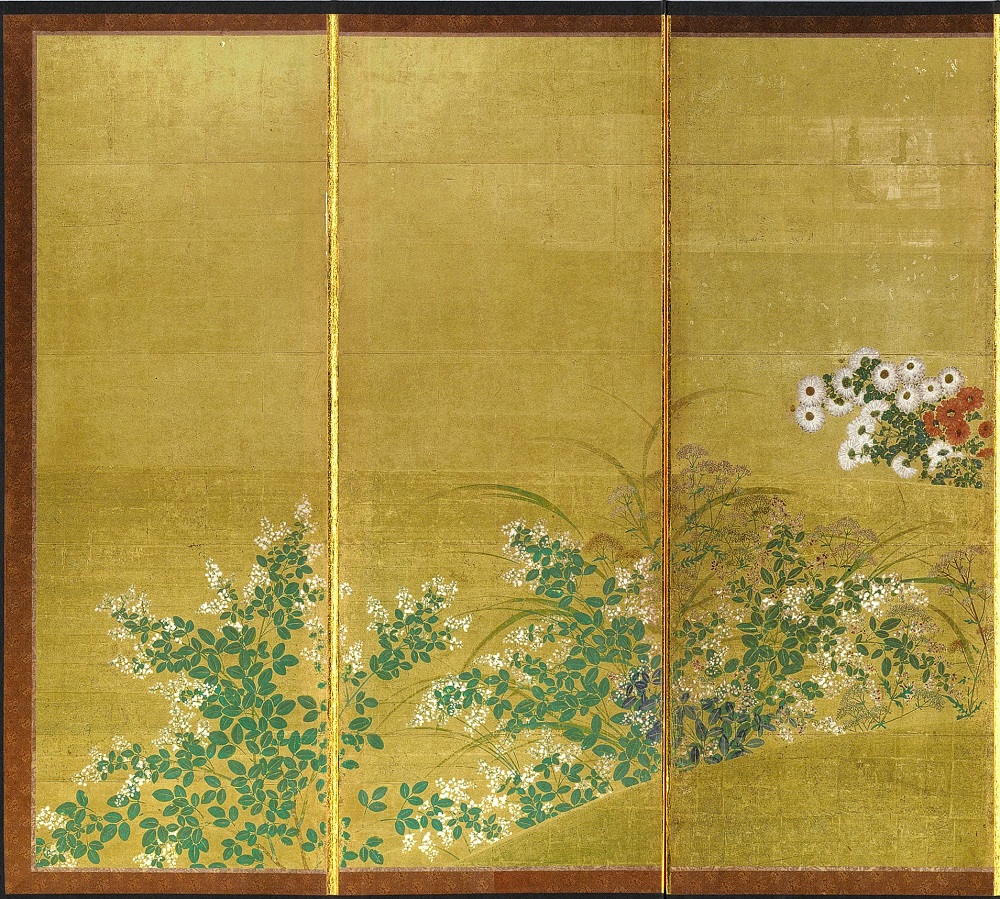 ミニチュア屏風 秋草図屏風 | ミニチュア屏風・絵巻 | 東京国立博物館