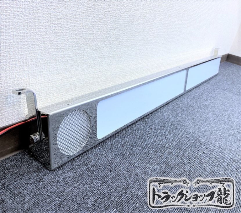 ステンレス ダブル ワンマン灯 超ロング 1100幅 鏡面 丸抜き ワンマン