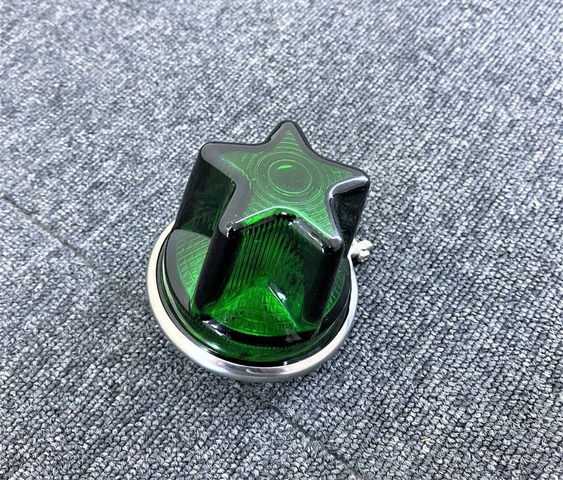 ガラス製 スターマーカーレンズ 【緑/グリーン】 1個 星型 G0501S