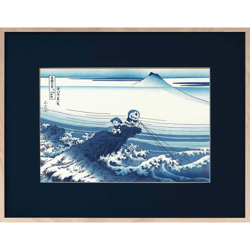 ドラえもん 浮世絵木版画「富嶽三十六景 東海道品川御殿山の不二