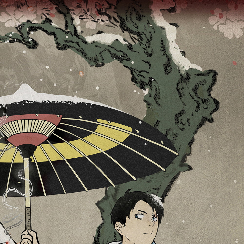 ゲゲゲ浮世絵「花散しの友誼」｜映画『鬼太郎誕生 ゲゲゲの謎』コラボ