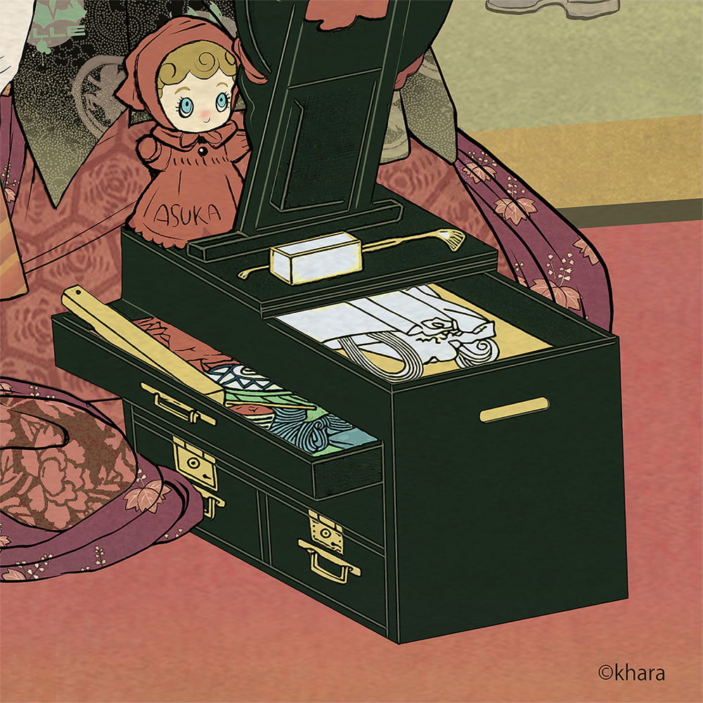 エヴァ浮世絵「箱根八里美人三画揃 アスカ」｜浮世絵工房