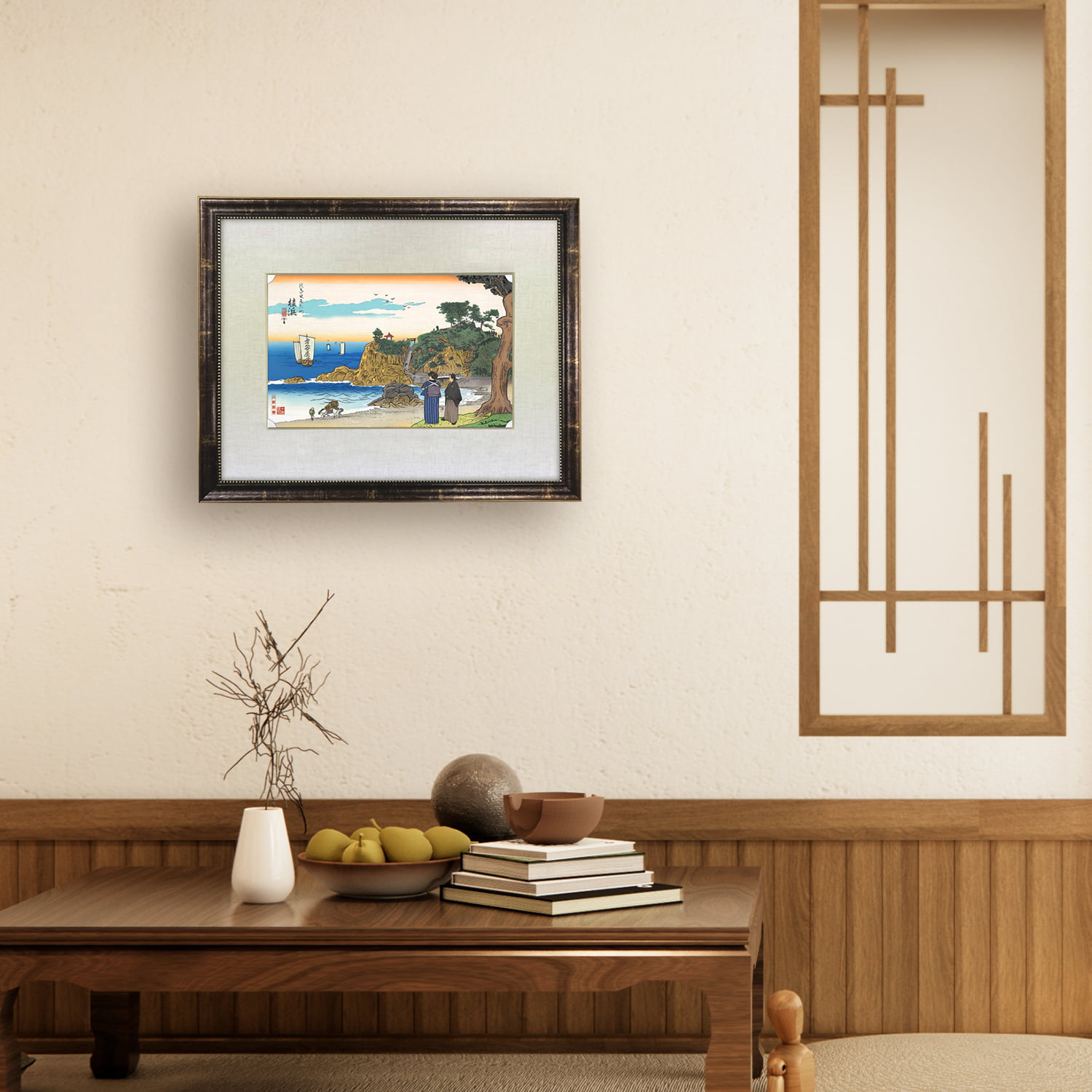 坂本龍馬 浮世絵「龍馬が見た景色 桂浜」【特別額装】｜浮世絵工房