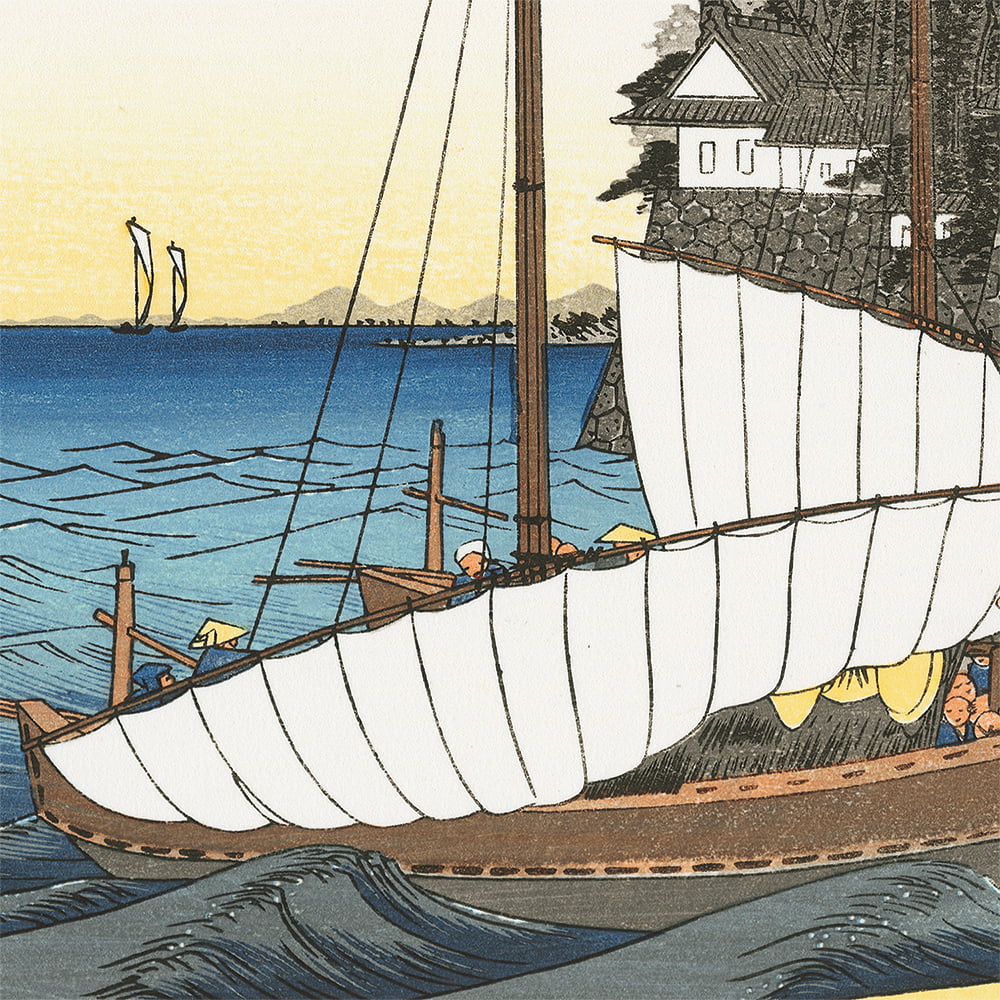 歌川広重「東海道五十三次 桑名 七里渡口」浮世絵木版画｜浮世絵工房