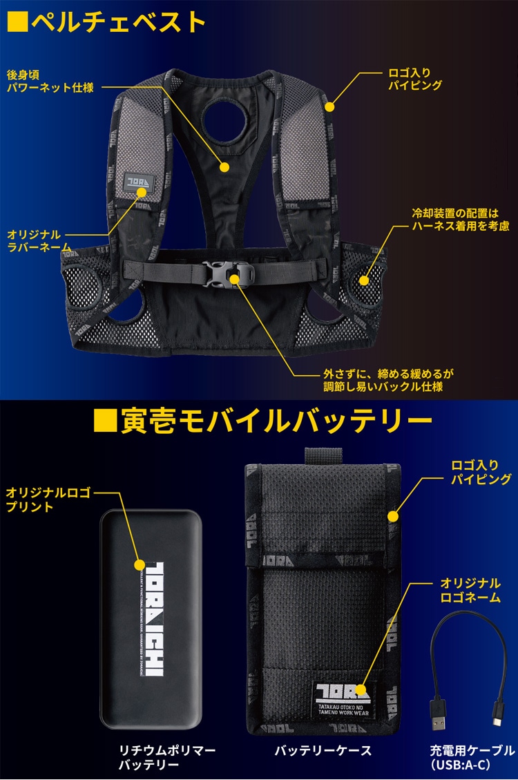ペルチェベストセット 0213-000 寅壱 トライチ 冷却ベスト 熱中症対策