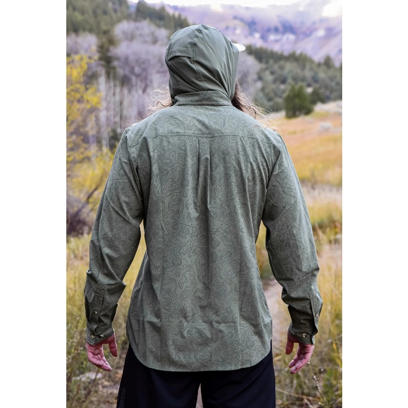 JOLLY GEAR Triple Crown Button Down Long Sleeve Green Topo