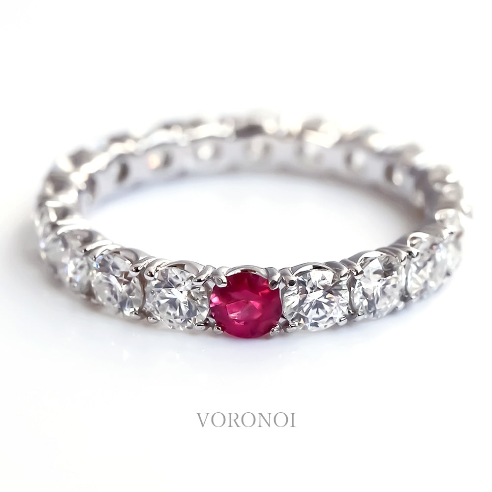 ルビー×モアサナイト K10 フルエタニティリング