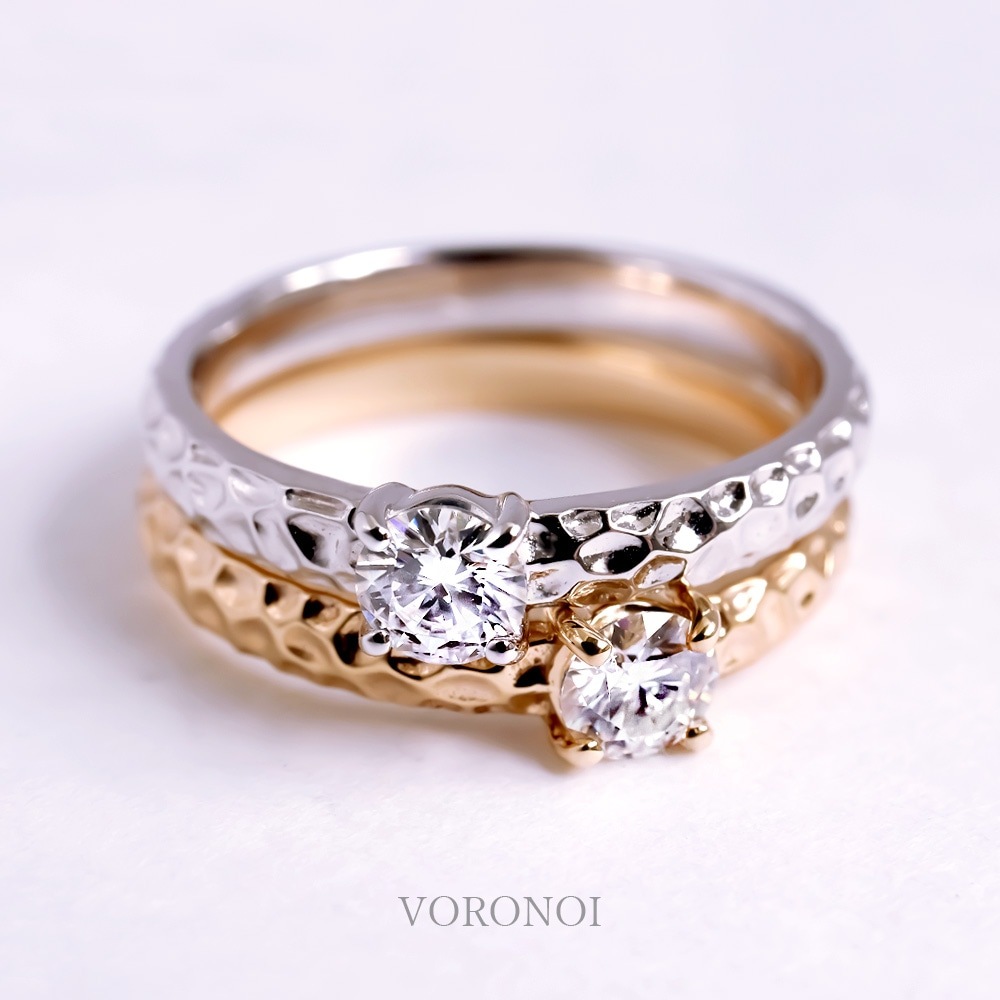 モアサナイト K18 ボロノイ リング