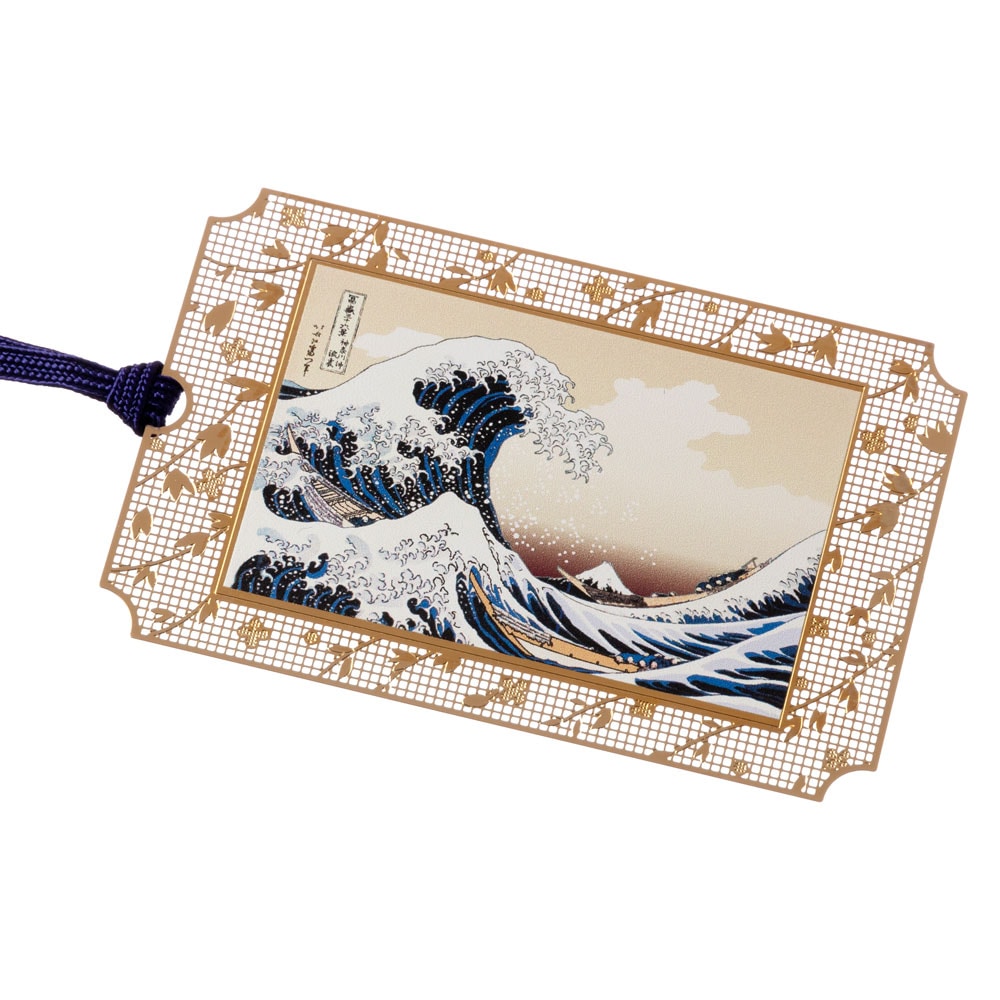 浮世絵しおり 北斎・神奈川沖浪裏 (UK002) 金の栞シリーズ 24K表面加工