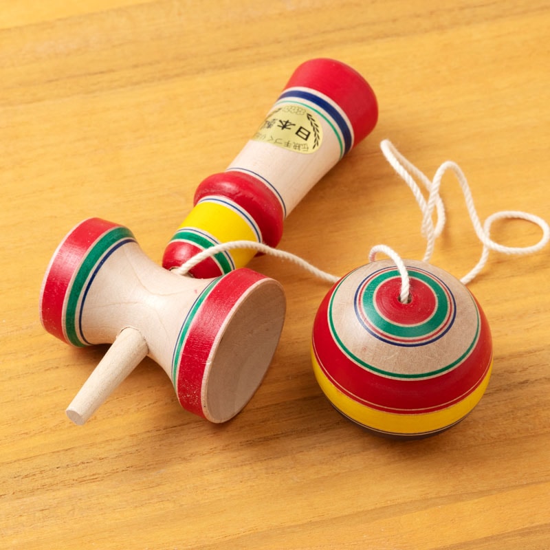 独楽柄けん玉 山形県の木地玩具 Kendama Japanese wooden toy Yamagata