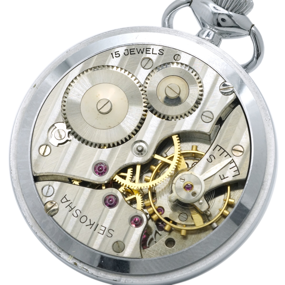 セイコー プレシジョン 懐中時計 青針 スモールセコンド 15石 手巻 OH