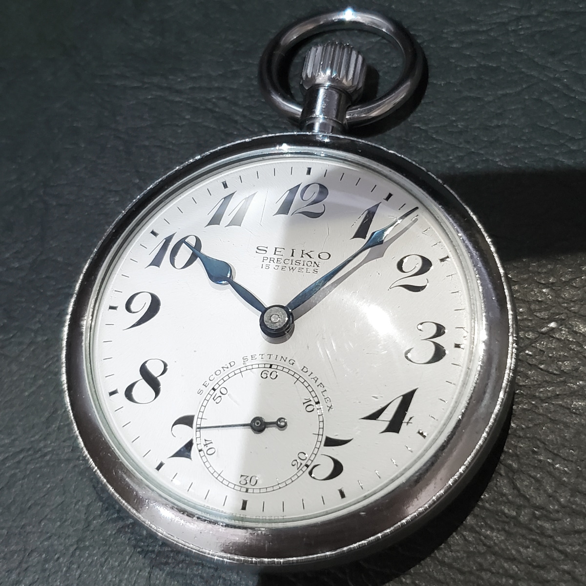 セイコー プレシジョン 懐中時計 阪急電鉄旧社章 青針 セコンド