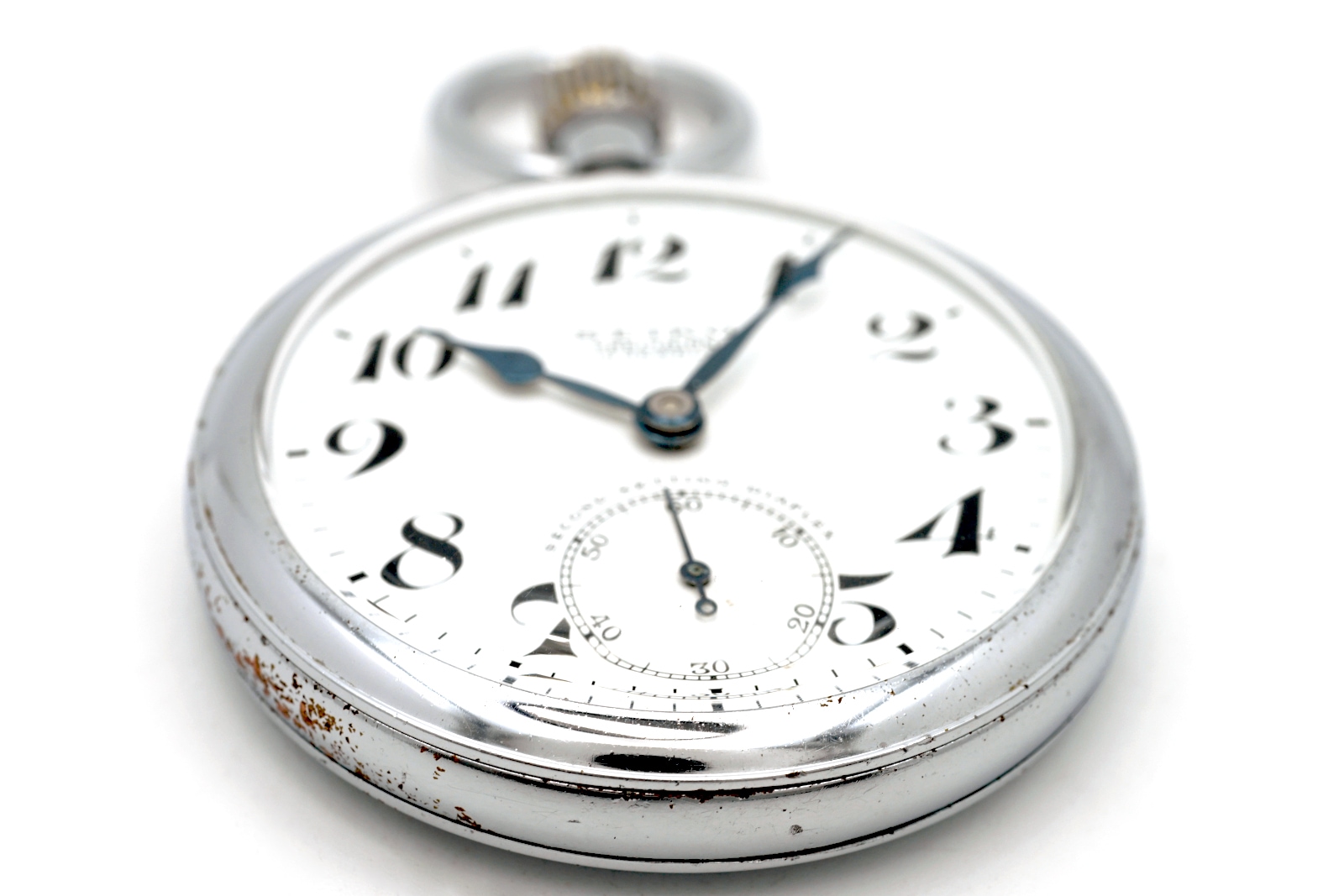 セイコー プレシジョン 懐中時計 青針 セコンドセッティング 鎖付き 15