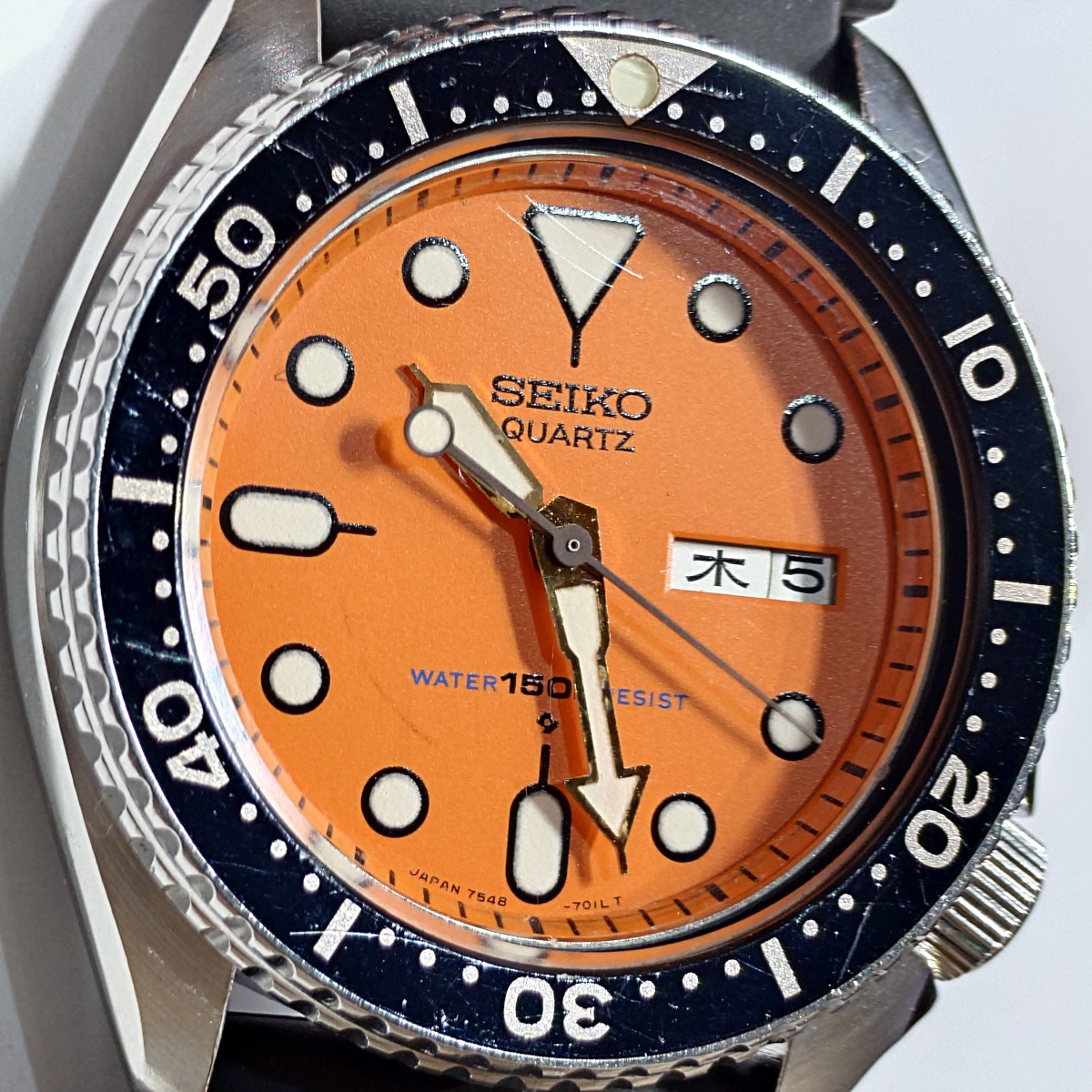 セイコー ダイバー 150m 7548-700C オレンジ文字盤 クオーツ 昭和57年