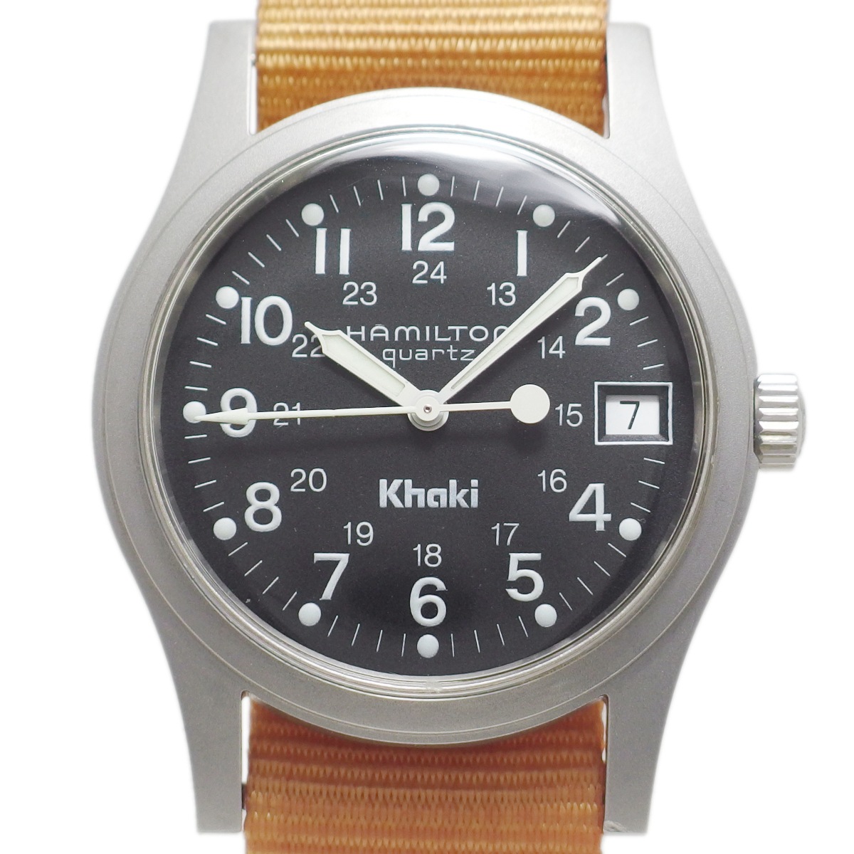 ハミルトン カーキ 9797 33mm ブラック文字盤 ナイロンベルト付き