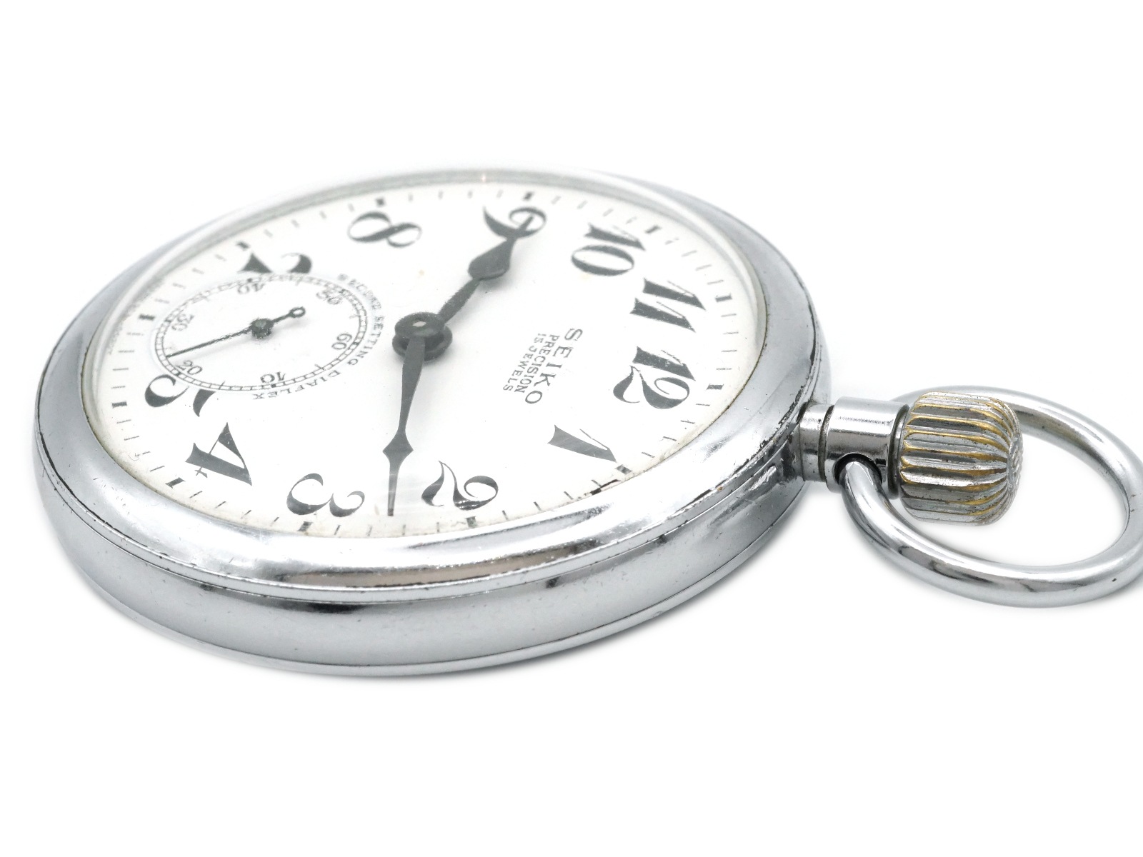 セイコー プレシジョン 懐中時計 鉄道時計 中支 黒針 セコンド