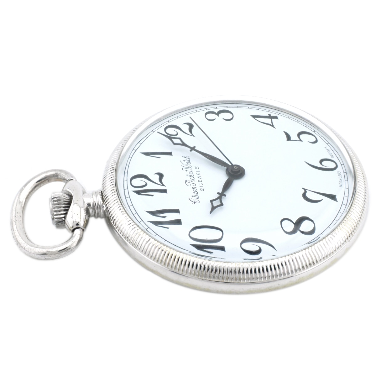 シチズン 懐中時計 コインエッジベゼル 4-022556-K WGP 21石 OH済 手巻