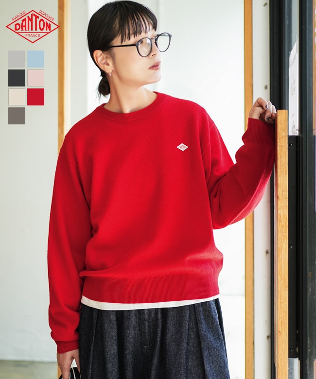 ◇[DT-D0027LMW]DANTON(ダントン) LMW CREW NEC P.O L/S ラムウール