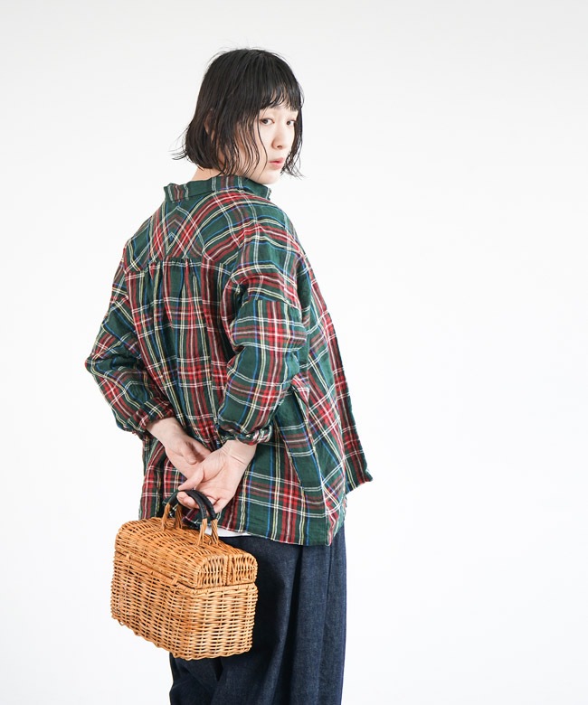 900908]ICHI Antiquites(イチアンティークス) リネンタータンチェック