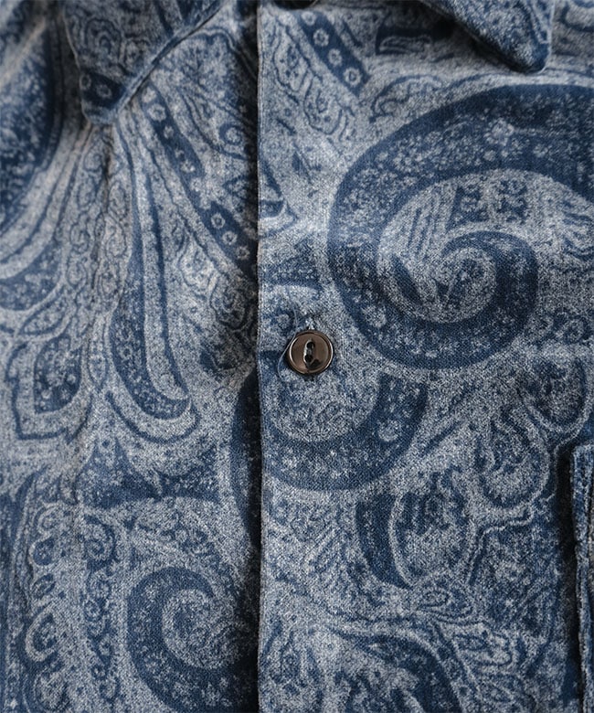 GL29542]gold(ゴールド) PAISLEY PATTERN INDIGO VELVETEEN OPEN SHIRT