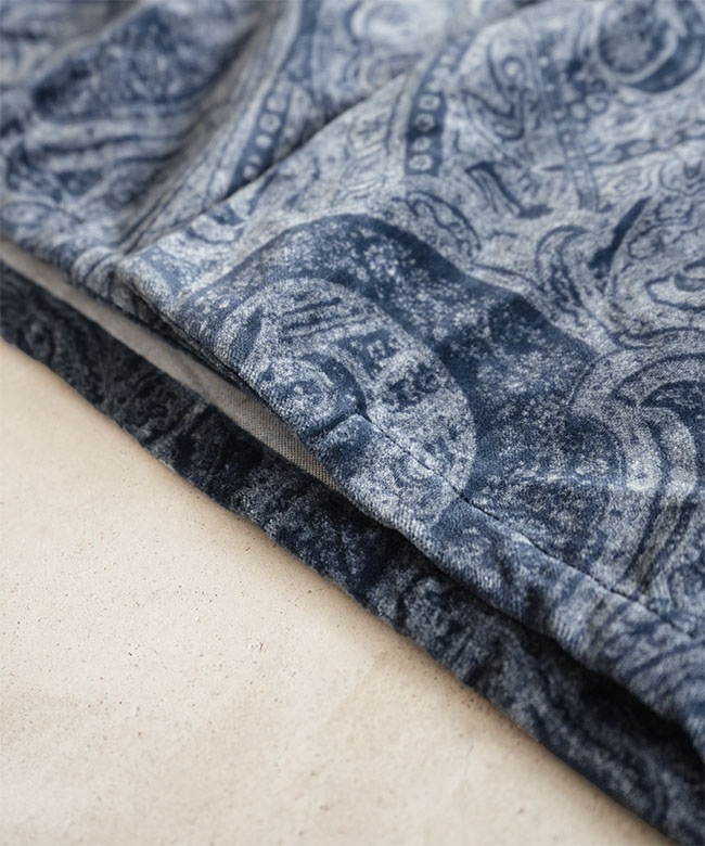 GL29542]gold(ゴールド) PAISLEY PATTERN INDIGO VELVETEEN OPEN SHIRT