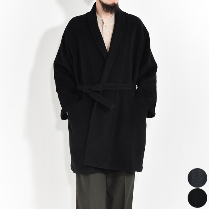 CT-43]MITTAN(ミタン/ミッタン)ウールシルクキャメル半纏コート(紐付き