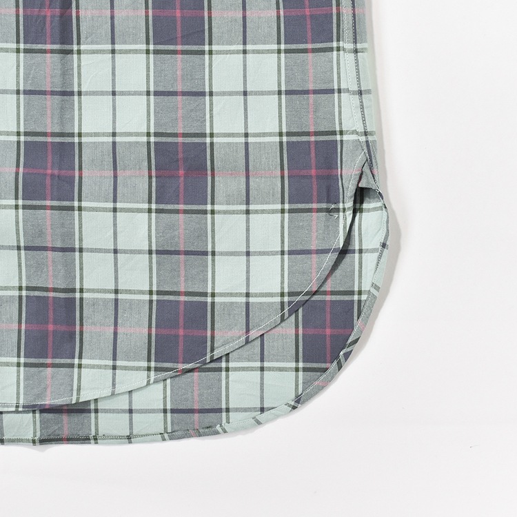 PMAR-SS01]PHIGVEL(フィグベル) Cambric Check Open Collar SS Shirt