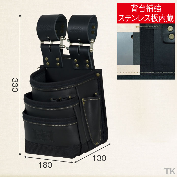 即日出荷] KNICKS ニックス 総ヌメ革使用3段腰袋 [バリスティック補強