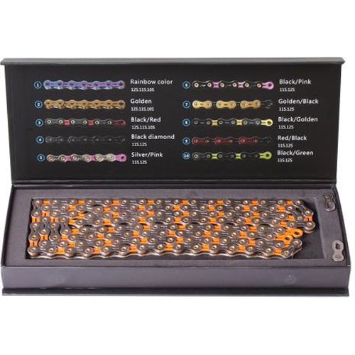 SUMC チェーン SX12SL シルバー/オレンジ 12段 シマノ、スラム