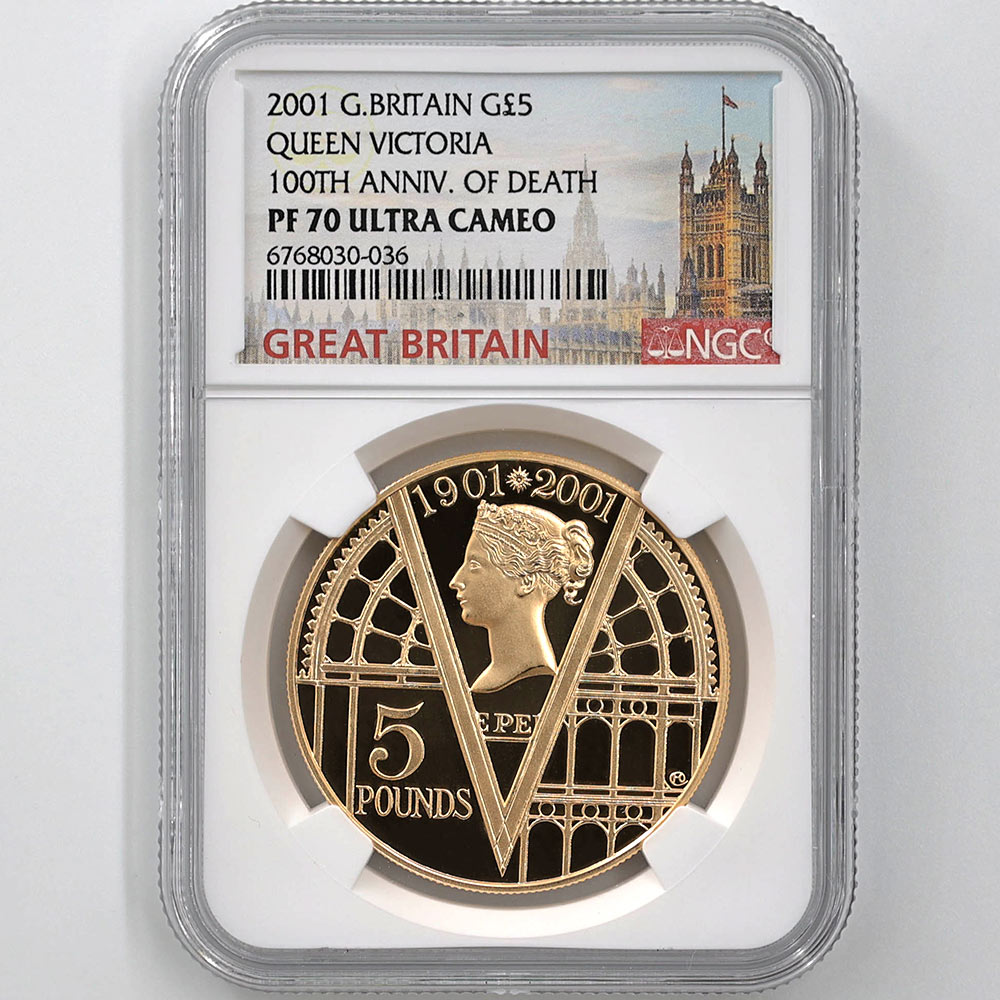 2001 英国 ヴィクトリア女王 没後100周年記念 5ポンド 金貨 プルーフ