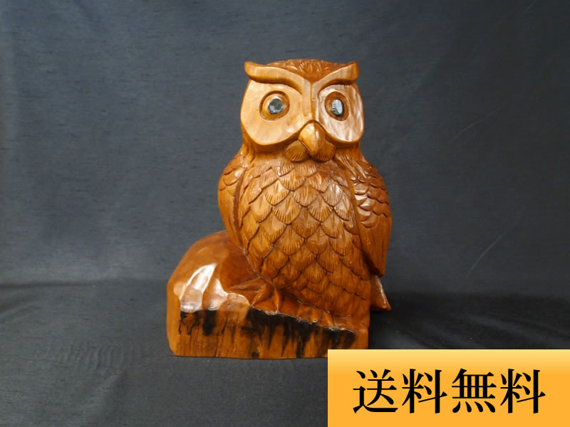 屋久杉ふくろう彫り物・置物140 | 屋久杉彫り物・置物 | 屋久杉堂