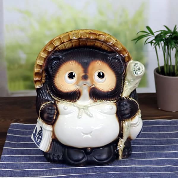 信楽焼 たぬき 信楽焼きたぬき 7号福タヌキ 陶器タヌキ 狸置物 ［ta