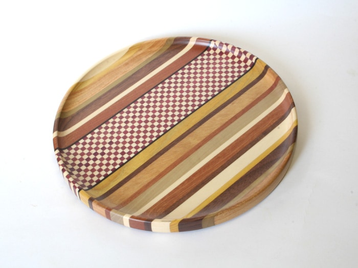 ムク尺シマ丸盆 | 寄木細工 丸盆 | 寄木細工専門店 箱根丸山物産