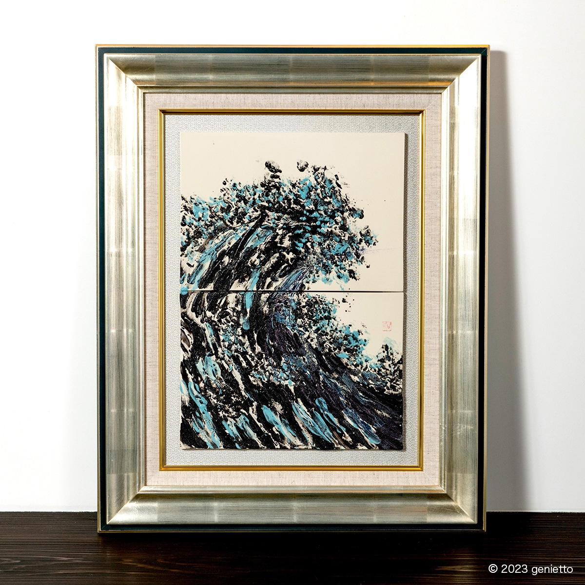 直筆陶墨画「盛波仁慈」 | 墨絵・陶墨画アーティスト 西元祐貴 Yu-ki