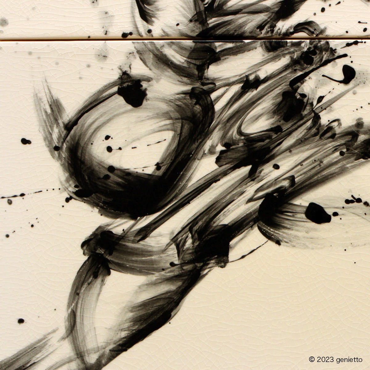 直筆陶墨画「華駿火勢」 | 墨絵・陶墨画アーティスト 西元祐貴 Yu-ki