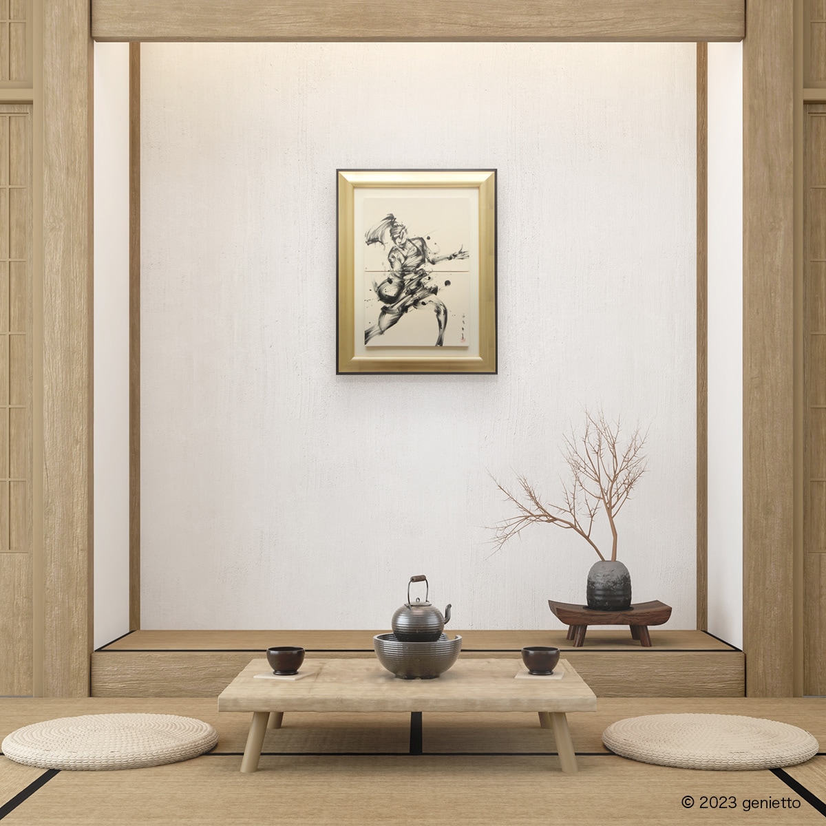 直筆陶墨画「華駿火勢」 | 墨絵・陶墨画アーティスト 西元祐貴 Yu-ki
