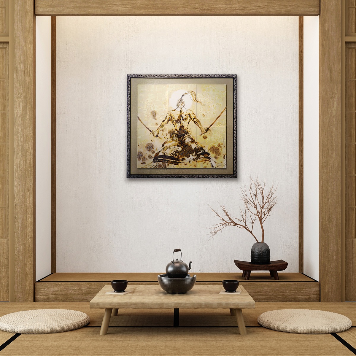 直筆陶墨画「克己不撓」 | 墨絵・陶墨画アーティスト 西元祐貴 Yu-ki