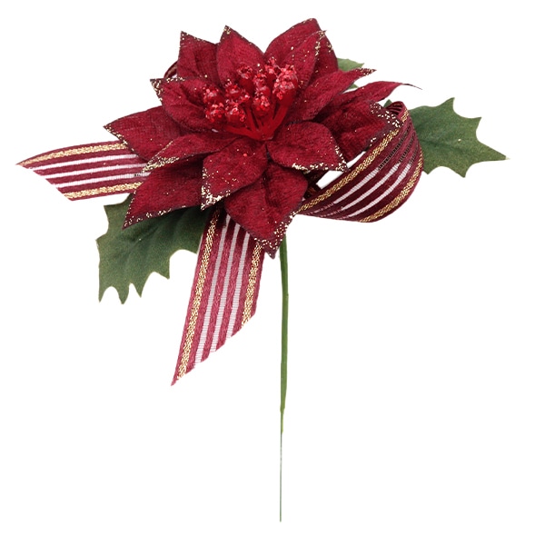 造花 シルクフラワー 『ポインセチアピック バーガンディ XE-8342