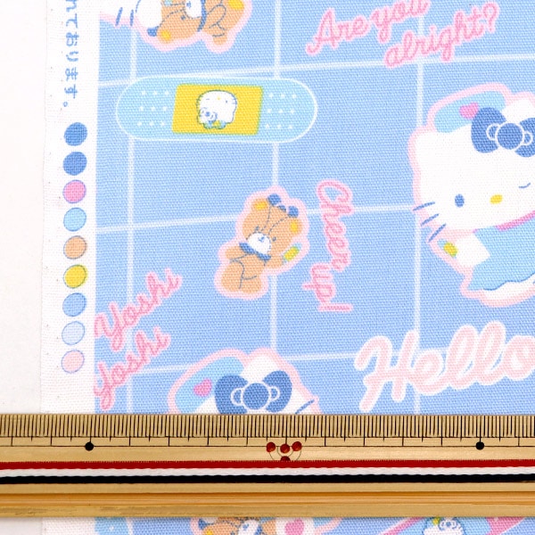 数量5から】 生地 『オックス キティ ナース ブルー 808600』 生地