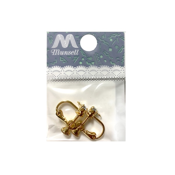 手芸金具 『石付きイヤリング ゴールド 271 0058G』 ビーズ,金具・留め