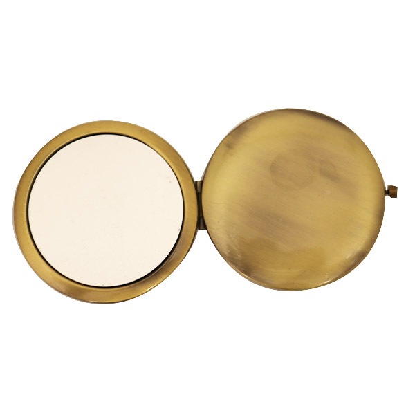 手芸金具 『コンパクトミラー丸型 フラット板 アンティークゴールド 10