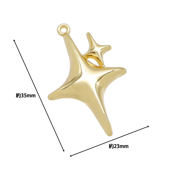 アクセサリー素材 『チャーム キラキラ ゴールド AP24028』 ビーズ