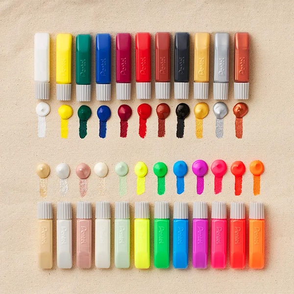 画材 『ファブリックファン 布描きえのぐ 23色(ホワイト2本・24本入り