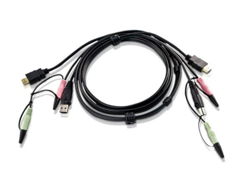 1.8m USB HDMI KVMケーブル （オーディオコネクター付属） 2L-7D02UH