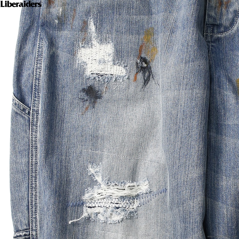 CLINK｜LIBERAIDERS REPAIRED DENIM SARROUEL PANTS (INDIGO) #71703