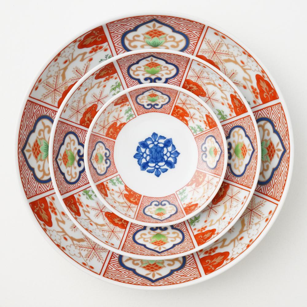 波佐見焼 染錦窓絵霊芝文 取皿｜ 四季折々のおしゃれな和食器通販