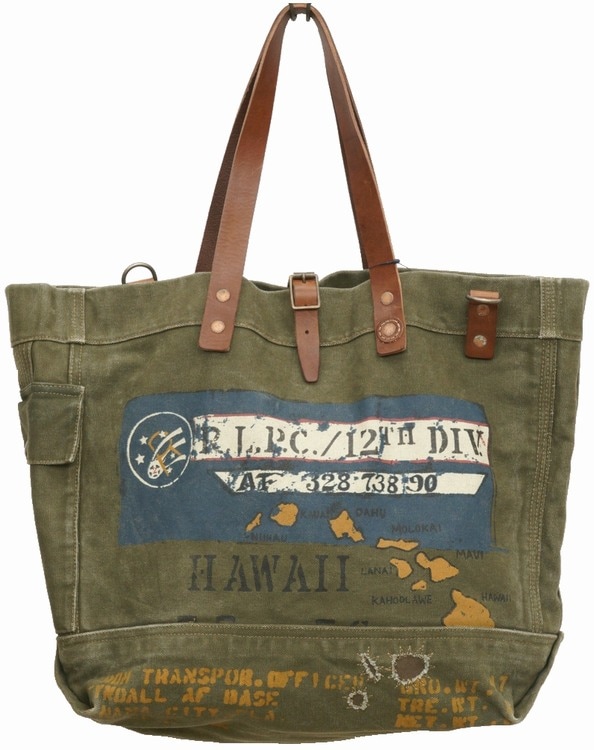 ラルフローレン) Ralph Lauren コットン ミリタリー トート バッグ