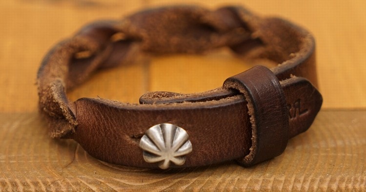 ダブルアールエル) RRL ブレーデッド レザー ブレスレット コンチョ