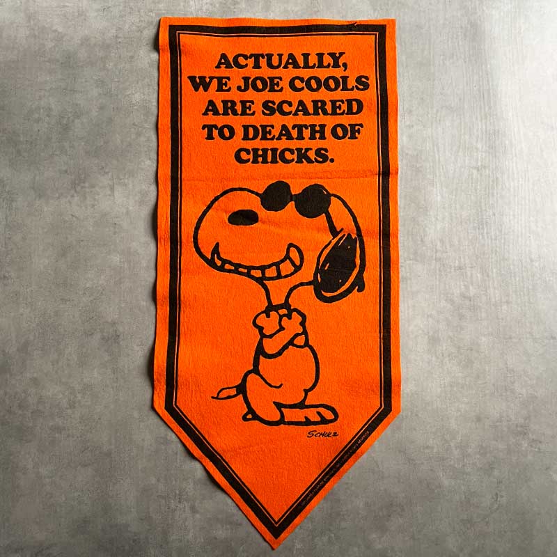 70'S PEANUTS Felt Pennant SNOOPY/ORANGE 70年代 ピーナッツ フェルト