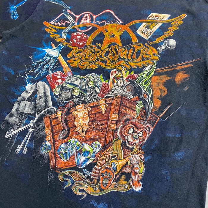 90's GIANT AEROSMITH T-Shirts Made In USA BLACK/XL 90年代 エアロ